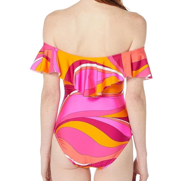 NWT Trina Turk Women Vivid Vista Off Shoulder Bandeau One Piece Sz 6 $160 AA312 - Picture 2 of 2